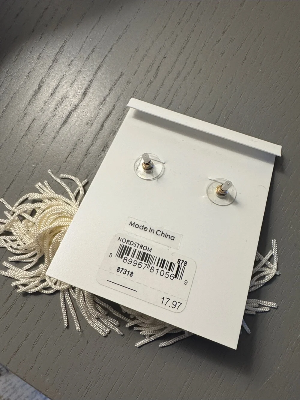 BaubleBar Ivory Crystal Tassel Earrings with Sparkling Studs